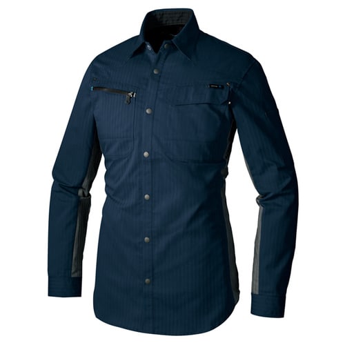 長袖シャツ ネイビー 6L