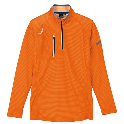 長袖ハーフZIPシャツ オレンジ S