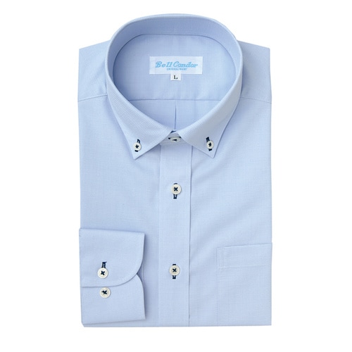 長袖ボタンダウンシャツ サックス LL