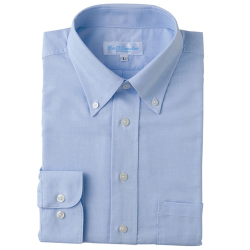 長袖ボタンダウンシャツ サックス LL