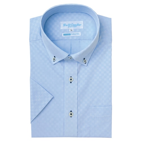 半袖ボタンダウンシャツ サックス 3L