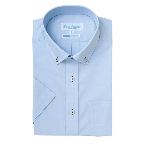 半袖ボタンダウンシャツ サックス 4L