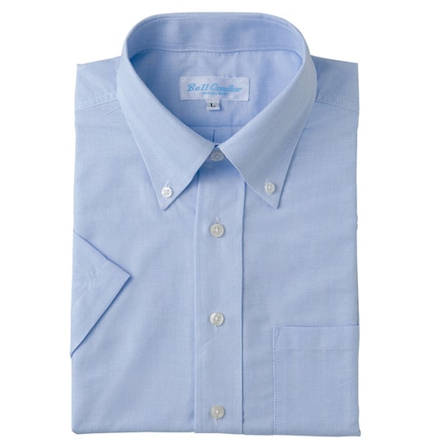 半袖ボタンダウンシャツ サックス L