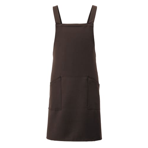 胸当てエプロン ダークブラウン F