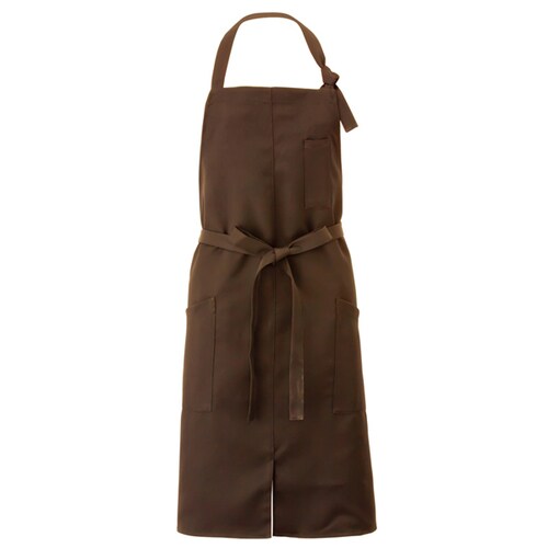 胸当てエプロン ダークブラウン F