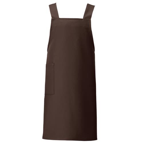 胸当てエプロン ダークブラウン F