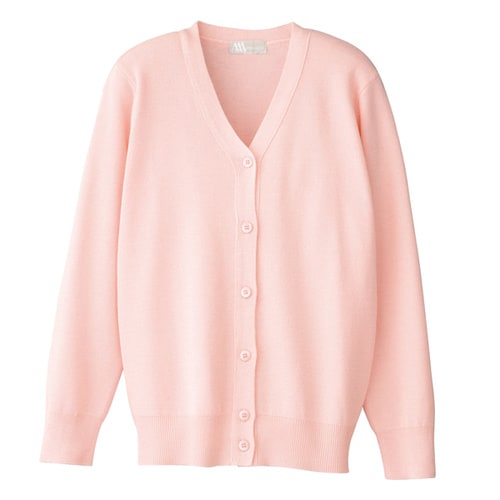 抗ピル長袖カーディガン ピンク S