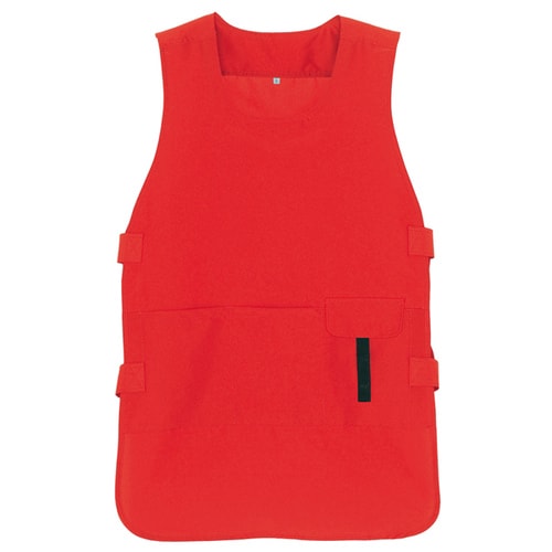 ベスト型ロングエプロン レッド F