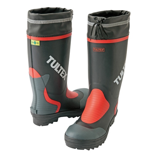 安全ゴム長靴 ブラック×レッド 28.0