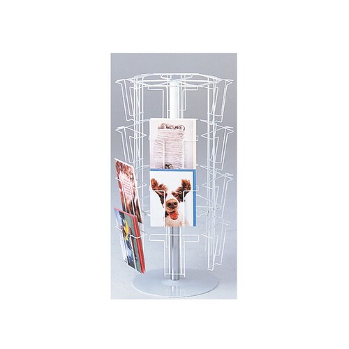 4段6面卓上回転カード立て 白