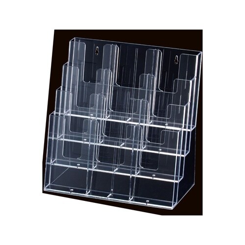 多段式パンフレット立て A4三ツ折タテ4段×3列