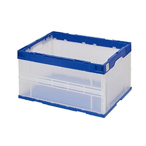 折りたたみコンテナ(透明) ブルー50L