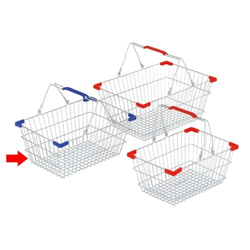 スチール製買い物カゴM ブルー