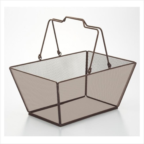メッシュ ハンドルバスケットL ブラウン