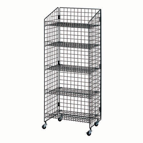 ネットラック H135cm 棚4段 黒