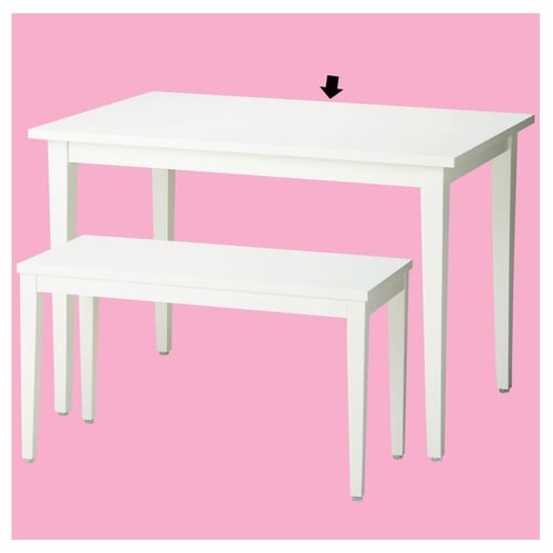 木製テーブル テーパー脚 W120cm ホワイト