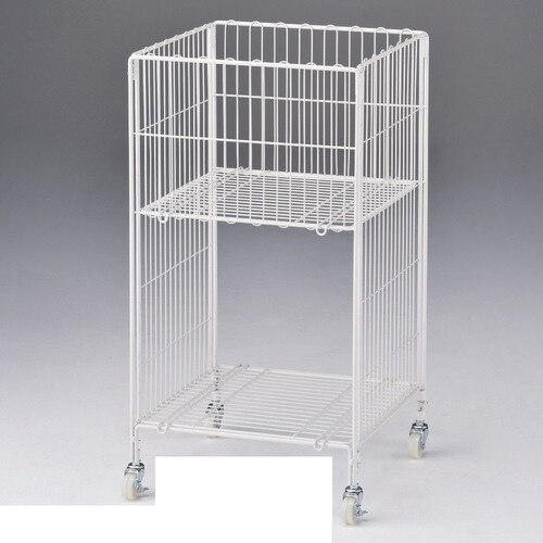 ワイヤー2段ワゴン W45×D45cm 白