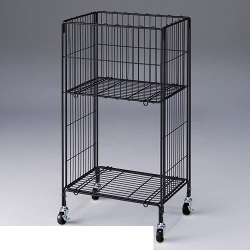 ワイヤー2段ワゴン W45×D45cm 黒