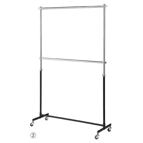 重量用2段ハンガーラック 黒