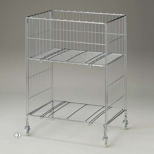 ワイヤー2段ワゴン W60×D45cm クローム