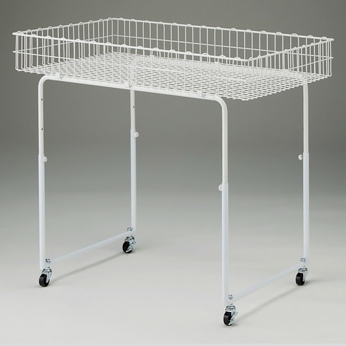 バスケットワゴン 丸パイプ脚 W90×D45cm