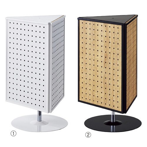 卓上3面回転有孔パネル什器 ラスティック