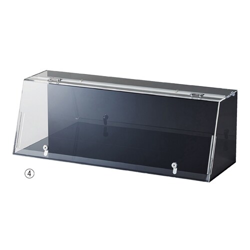 鍵付きショーケース W87cm 背面・底板 黒