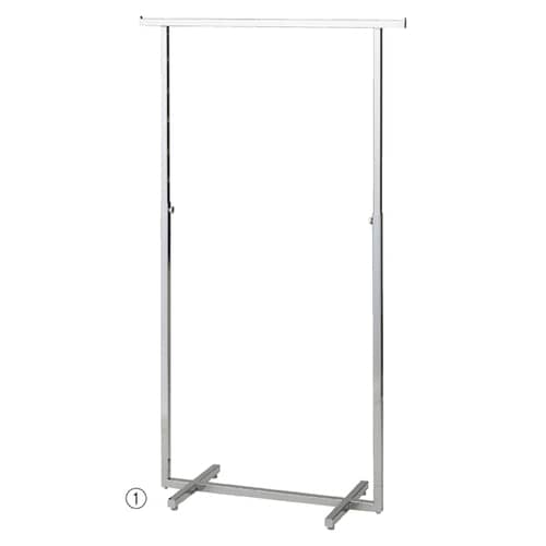 クロームメッキハンガーラック 角パイプW120cm