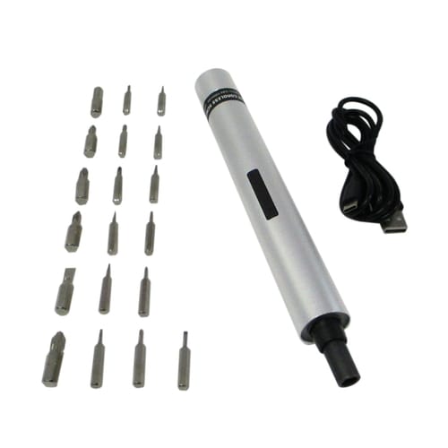 GT USB充電ペン型ドライバーセットシルバー