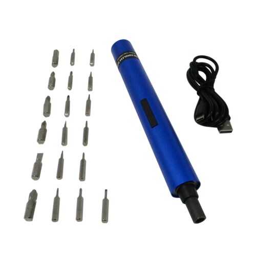 GT USB充電ペン型ドライバーセットブルー
