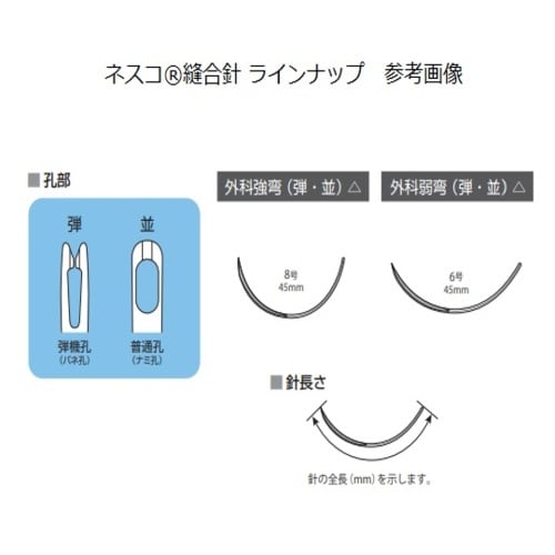 医≫ネスコ縫合針未滅菌外科強弯並5号100本