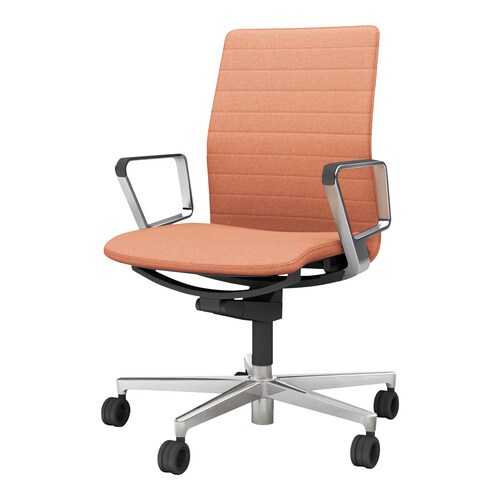 ファブレ 本体黒 ストライプ 銀脚 アルミ肘 桃