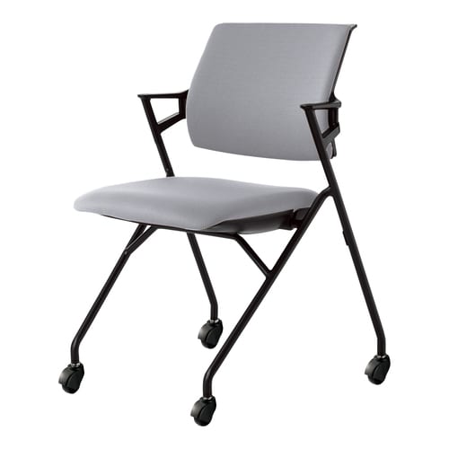 ピエガ 背クッション 黒シェル 灰 黒脚 硬床用