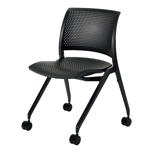 スプライン 黒脚キャスター 座樹脂 黒 硬床用