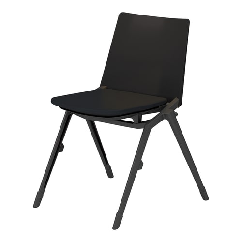 スタッカ 黒固定脚 背ブラック 座ブラック 肘無