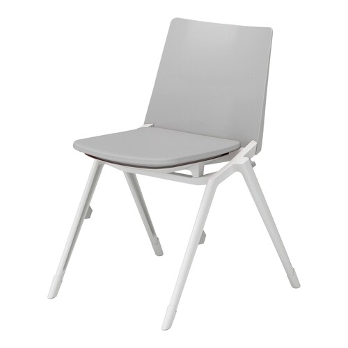 スタッカ 白固定脚 グレー 肘無