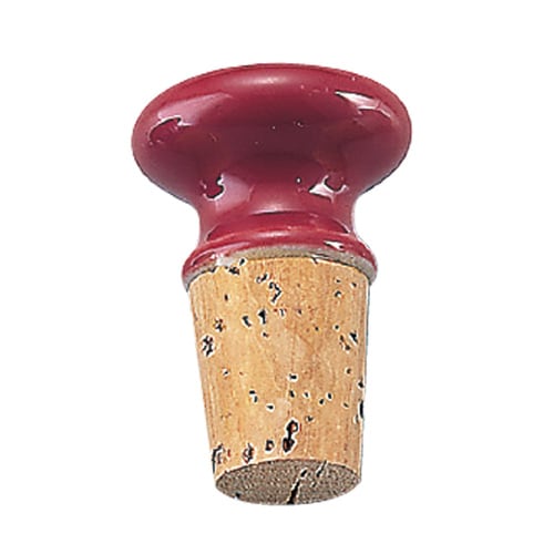 陶器ボトルストッパー ワインレッド