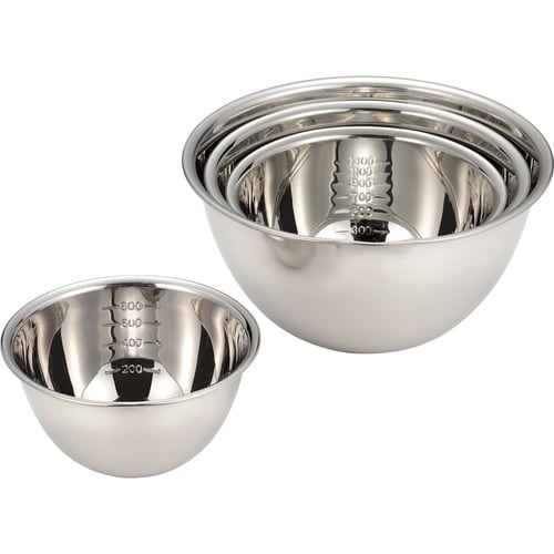 F印18−8 深型ボール 口付・目盛付 24cm