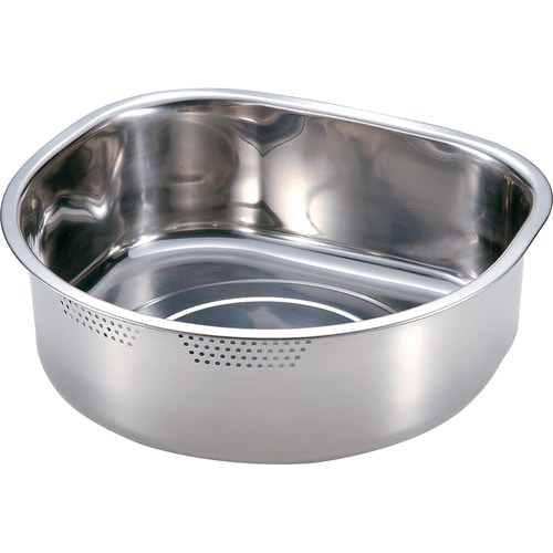 F18−8 洗い桶D型 (穴あき・ラバー付)