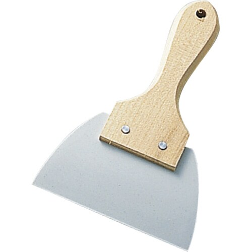 木柄シリコン 三角ゴムヘラ 短柄 特大