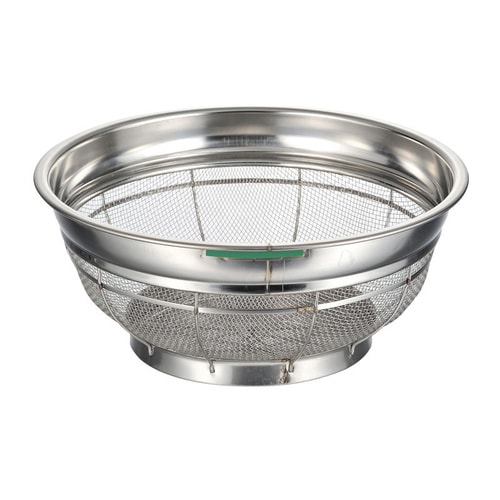 BK18−8浅型ザル荒目カラーバー付37.5cm緑