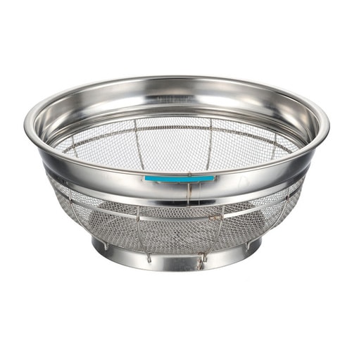 BK18−8浅型ザル荒目カラーバー付 35cm 青