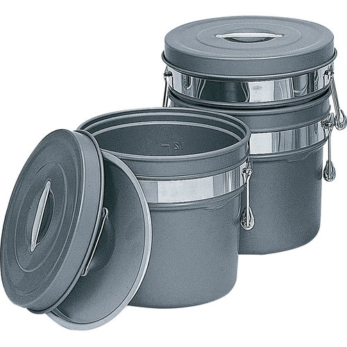 内外ハードコートアルマイト段付二重食缶 10L