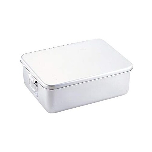 258 アルマイトプレス製パン箱 蓋付 45ヶ入