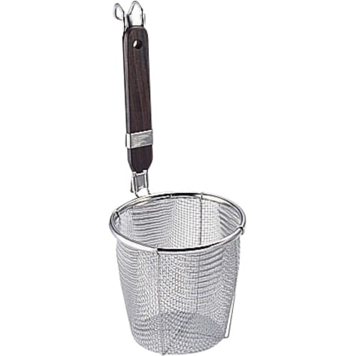 ビ)18−8 ローズ柄うどんてぼ 底平 平金フック