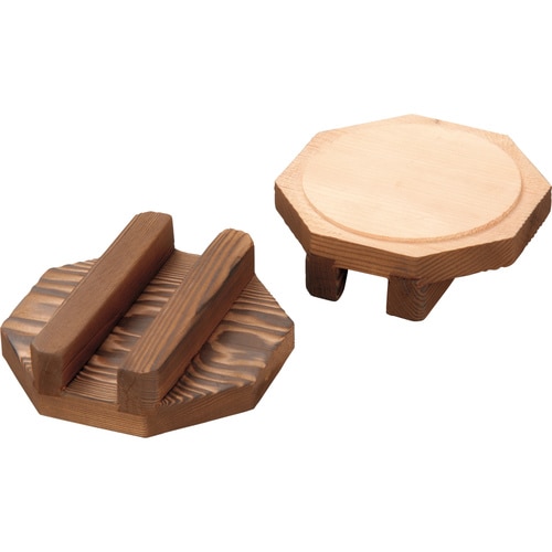 G2214 焼杉釜蓋(段付) 裏焼き無