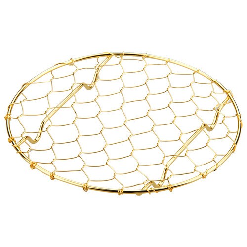 MT18−8 手編亀甲足付目皿 9.5cm 金