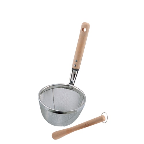 ビ)18−8木柄味噌こし 小