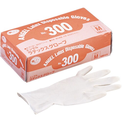 No.300 ラテックスグローブ粉付 M 100枚