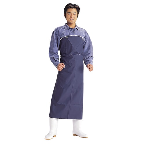 ワンタッチ式エプロン 紺 (M) 90×115cm